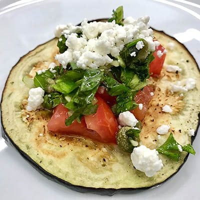 Eggplant rounds.