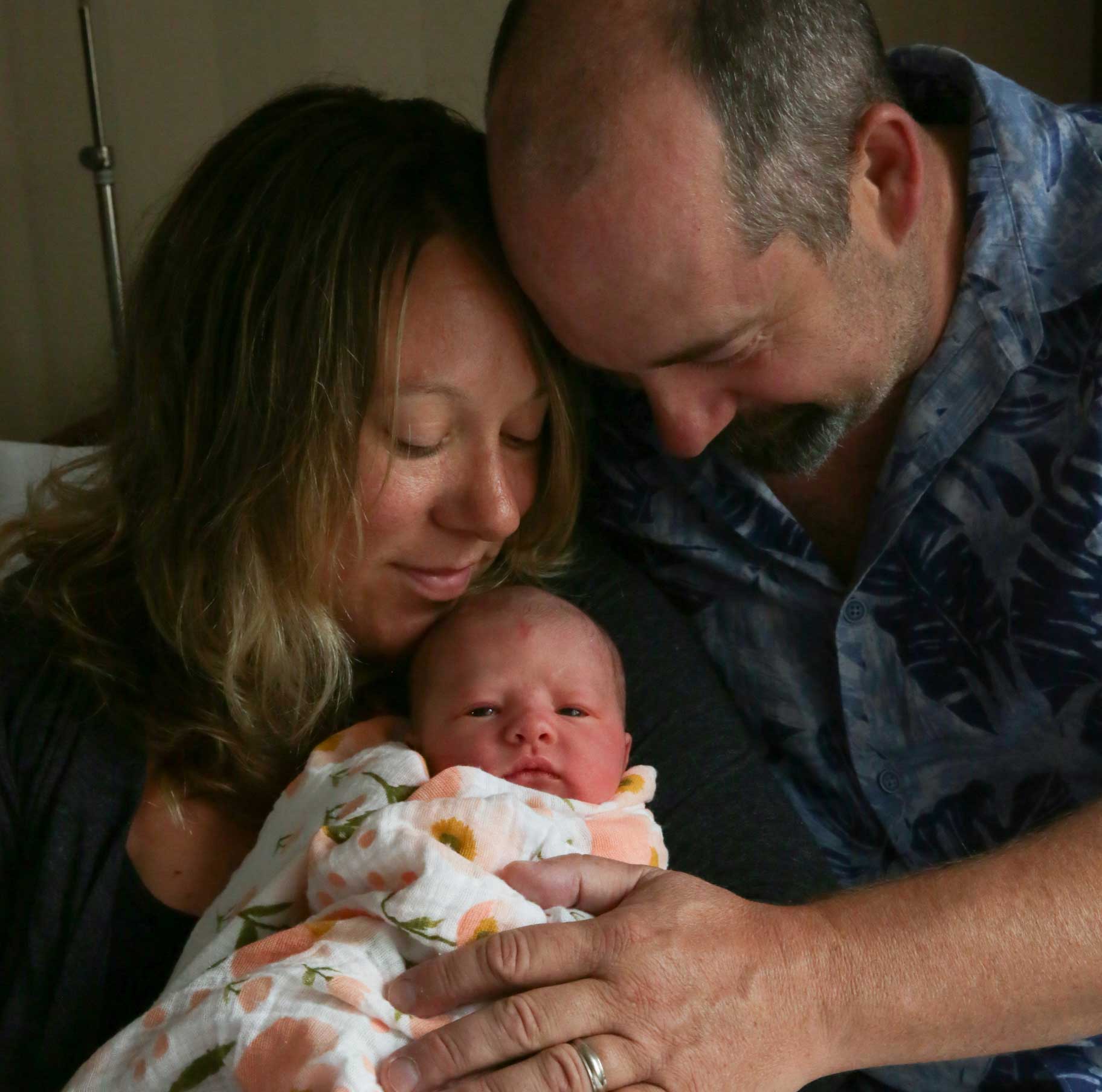 Patient with wife and child.