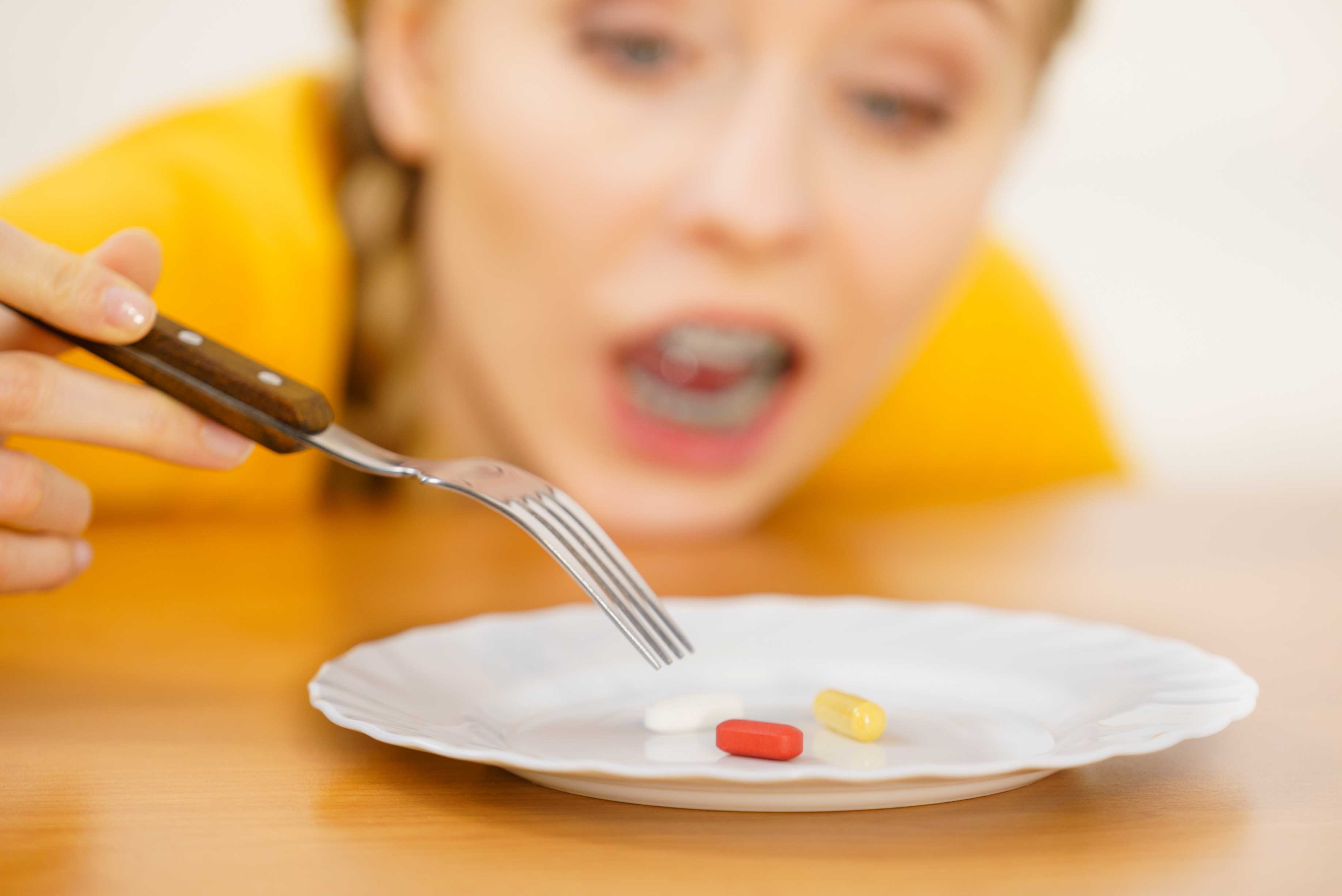 Pills on a plate.