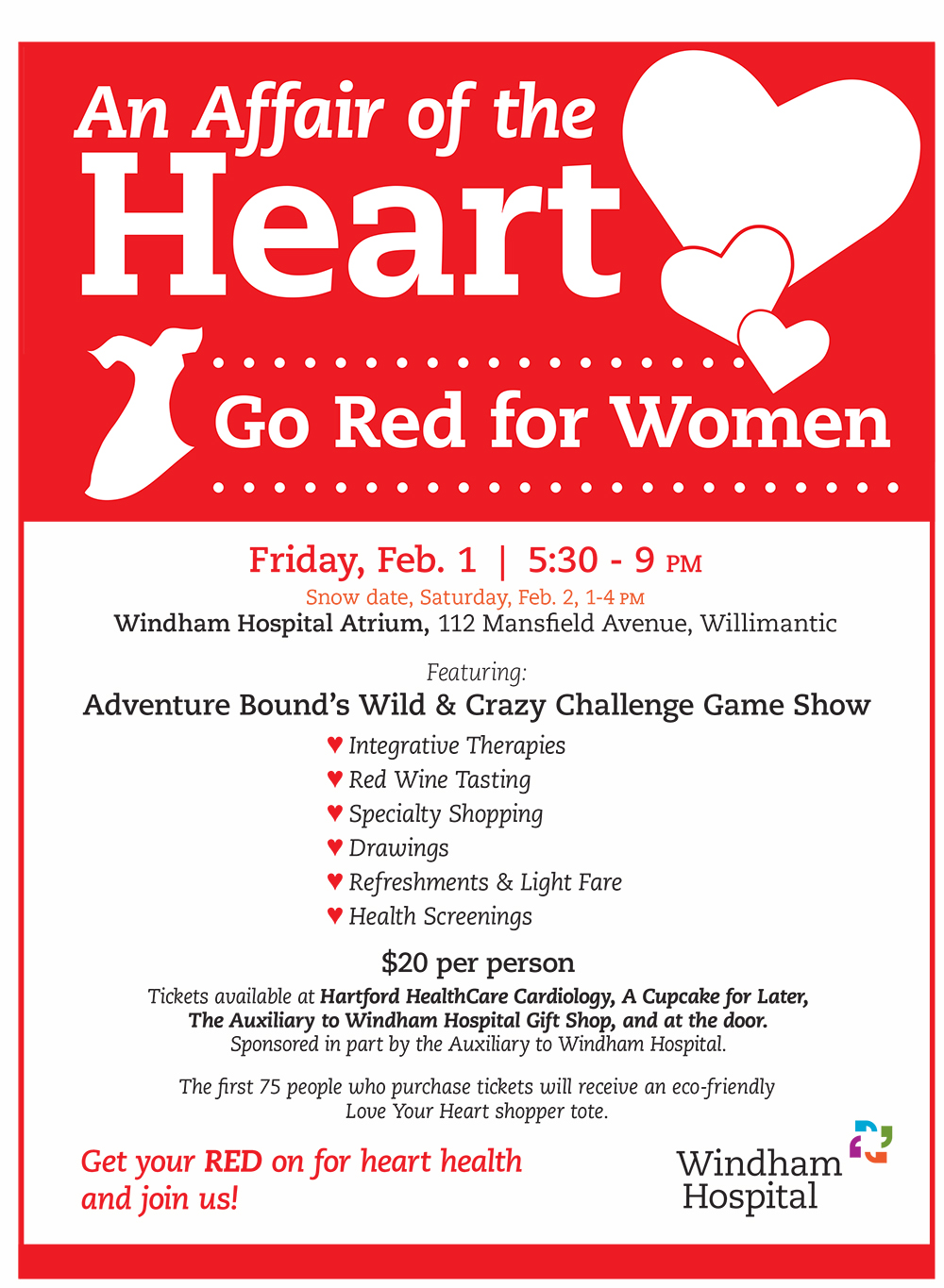 Windham Hospital Celebrates Women’s Heart Health with “Go Red” Event