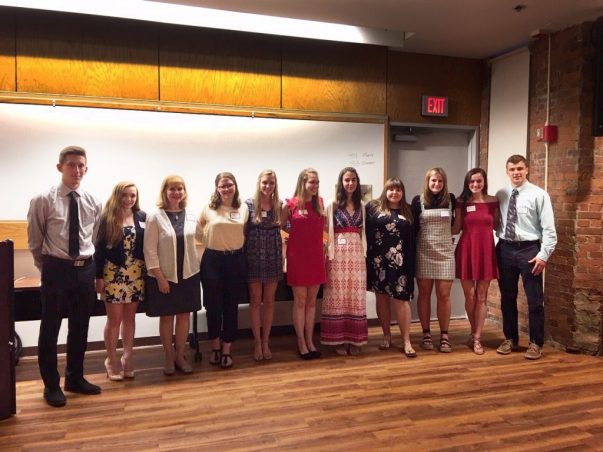 College bound students pursuing healthcare careers and recipients of 2019 Charlotte Hungerford Hospital Auxiliary scholarship awards pose at recent annual presentation ceremony. (LtoR) Brett Stater, Lauren Pavao, Marie Bate, April Ruopp, Karoline Morton, Kathleen Morton, Erin Gonchar, Jessica Tessman, Grace Kryzanski, Madison McCarthy, and Ryan Nolan.