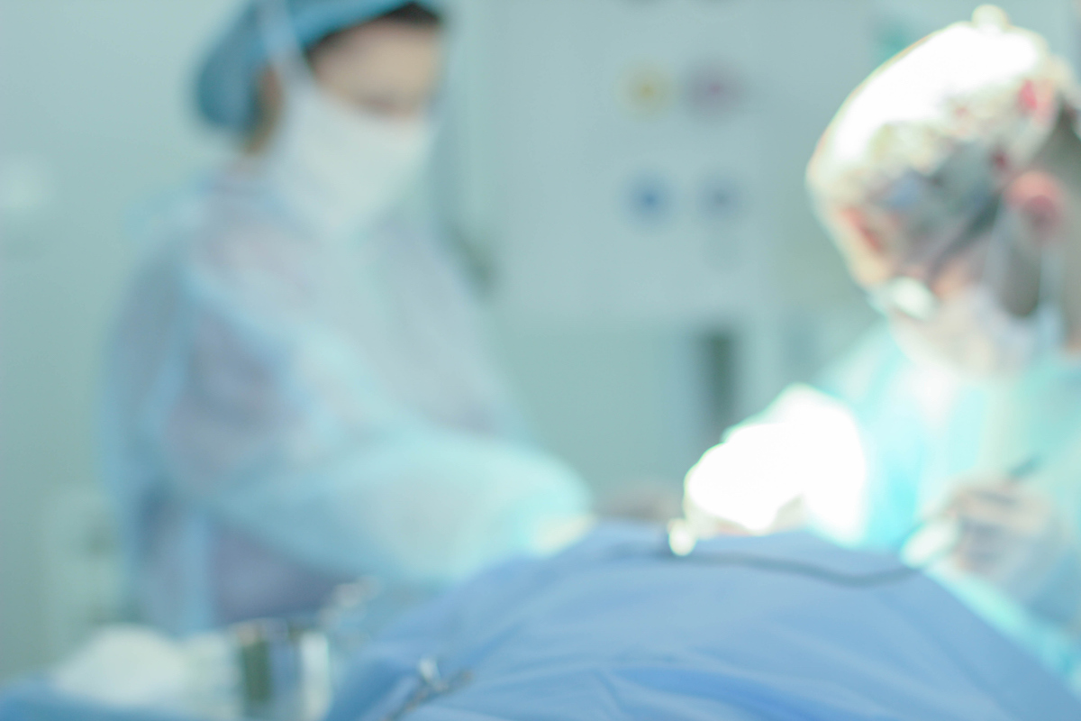Blurred background of medical surgery in the operating room